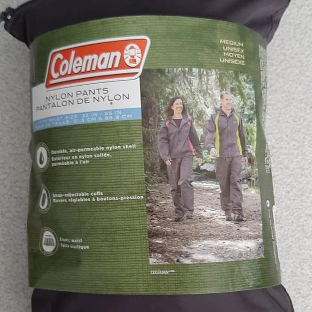 Coleman Brand Unisex Nylon Pants ~ Waist size 32" to 35".